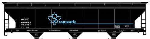 ACF 47' 3-Bay Center-Flow Covered Hopper - Kit -- Cancarb ACFX #46892 (black, blue)
