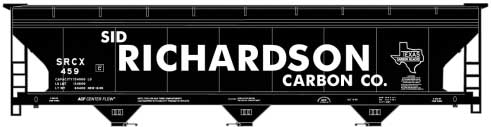 ACF 47' 3-Bay Center-Flow Covered Hopper - Kit -- Sid Richardson SRCX #459 (black, white; Billboard Lettering)