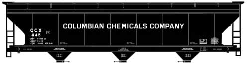 ACF 47' 3-Bay Center-Flow Covered Hopper - Kit -- Columbian Chemicals Co. CCX #445 (black)