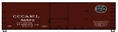 USRA 40' Double-Sheathed Wood Boxcar - Kit -- Big Four CCC&StL 56573 (Boxcar Red, black NYC Lines Logo)