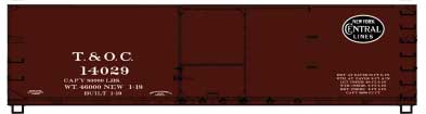 USRA 40' Double-Sheathed Wood Boxcar - Kit -- Toledo & Ohio Central T&OC 14029 (Boxcar Red, black NYC Lines Logo)