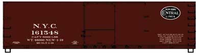 USRA 40' Double-Sheathed Wood Boxcar - Kit -- New York Central 161548 (Boxcar Red, black NYC Lines Logo)