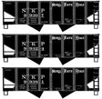 USRA 2-Bay 55-Ton Open Hopper 3-Pack - Kit -- Nickel Plate Road 99307, 99324, 99381 (black)