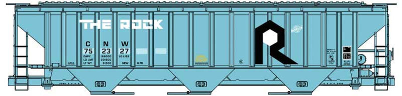 Pullman-Standard 4750 3-Bay Covered Hopper - Kit -- Chicago & North Western #752327 (Ex-RI; blue, black)