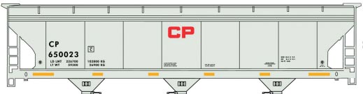 ACF 47' 3-Bay Center-Flow Covered Hopper - Kit -- Canadian Pacific (2019 Scheme; gray, red; Block CP)