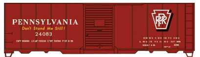 Class X29D 40' Boxcar - Kit -- Pennsylvania Railroad (Tuscan; Don't Stand Me Still, Shadow Keystone)