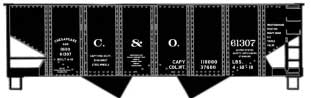 USRA 55-Ton 2-Bay Hopper - Kit -- Chesapeake & Ohio (Early Scheme, black)