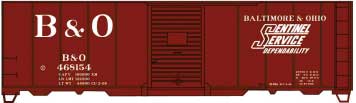 AAR 40' Single-Door Steel Boxcar - Kit -- Baltimore & Ohio 468154 (Boxcar Red, Time-Saver Service)