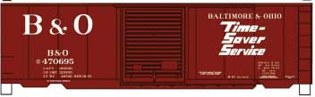 40' PS-1 Steel Boxcar - Kit -- Baltimore & Ohio #470695 (Boxcar Red, "Time-Saver Service" Slogan)
