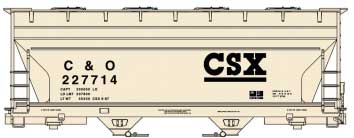 ACF 2-Bay Covered Hopper - Kit -- CSX C&O (sand, black)