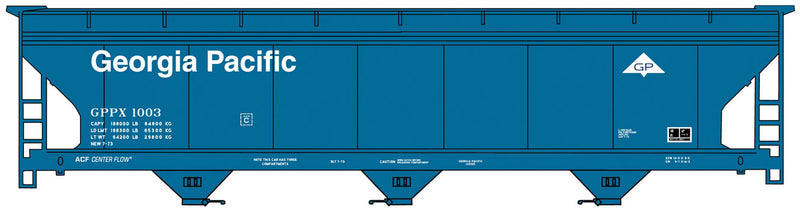 ACF 47' 3-Bay Center-Flow Covered Hopper - Kit -- Georgia Pacific 1003 (blue, white)
