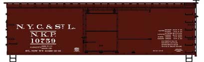 36' Double-Sheathed Wood Boxcar, Steel Roof, Ends, Fishbelly Underframe - Ki -- Nickel Plate Road #10759 (Boxcar Red)