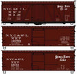 40' Wood Boxcar 3-Pack - Kit -- Nickel Plate 97236, 10759, 27703 (3 Schemes, Boxcar Red)