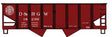 USRA 55-Ton 2-Bay Open Hopper - Kit -- Denver & Rio Grande Western (Boxcar Red, Scenic Line Logo)