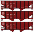 USRA 55-Ton 2-Bay Open Hopper 3-Pack - Kit -- Denver & Rio Grande Western 18230, 18271, 18254 (Boxcar Red, Scenic Line Log