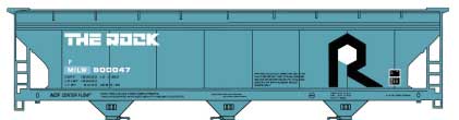ACF 47' 3-Bay Center-Flow Covered Hopper - Kit -- Rock Island (blue, black, white)