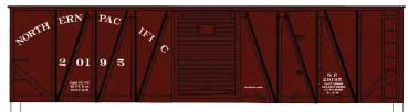 40' Single-Sheathed Wood Boxcar with Wood Doors and Wood Ends - Kit -- Northern Pacific #20195 (Boxcar Red)