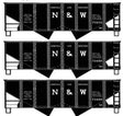 USRA 55-Ton 2-Bay Open Hopper 3-Pack - Kit -- Norfolk & Western #73412, 73459, 73480 (Early Lettering, black, Medium N&W)