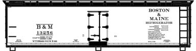 40' Wood Reefer - Kit -- Boston & Maine #13256 (white, black)