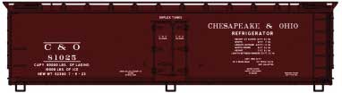 40' Wood Reefer - Kit -- Chesapeake & Ohio #81025 (Boxcar Red)