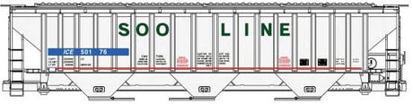 Pullman-Standard 4750 3-Bay Covered Hopper - Kit -- Soo Line ICE (Iowa, Chicago & Eastern, Ex-Soo, white, green)