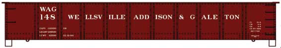AAR 41' Steel Gondola - Kit -- Wellsville, Addison & Galeton #148 (Boxcar Red)