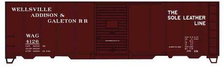 AAR 40' Single-Door Steel Boxcar - Kit -- Wellsville, Addison & Galeton #4126 (Boxcar Red)