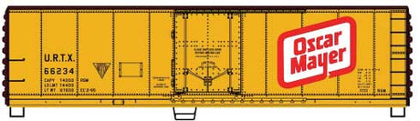 40' Steel Reefer with Plug Doors - Kit -- Oscar Mayer URTX #66234 (yellow, red, white, Boxcar Red)