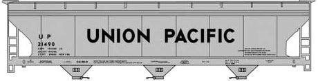ACF 47' 3-Bay Center-Flow Covered Hopper - Kit -- Union Pacific #21438, 21457, 21490 (Class CH-90-9, gray, black)