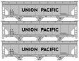 ACF 47' 3-Bay Center-Flow Covered Hopper 3-Pack - Kit -- Union Pacific #21438, 21457, 21490 (Class CH-90-9, gray, black)