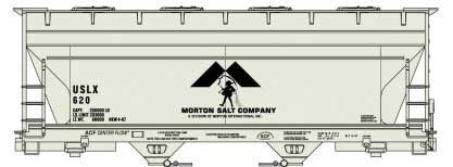 ACF 2-Bay Covered Hopper - Kit -- Morton Salt USLX #620 (gray, black)