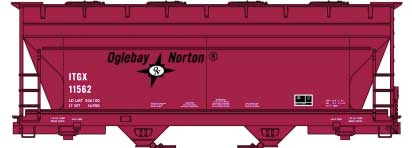 ACF 2-Bay Covered Hopper - Kit -- Oglebay Norton ITGX #11562 (red, black, white)