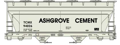 ACF 2-Bay Covered Hopper - Kit -- Ashgrove Cement TCMX #94026 (gray, black)