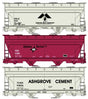 ACF 2-Bay Covered Hopper 3-Pack - Kit -- 1 Each: Morton Salt, Oglebay Norton, Ashgrove Cement
