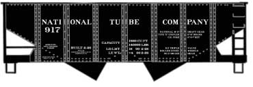 USRA 55-Ton 2-Bay Open Hopper - Kit -- National Tube Company #917 (black)