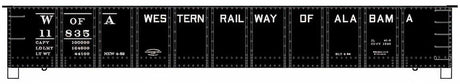 AAR 41' Steel Gondola - Kit -- Western Ry of Alabama #11837 (black)