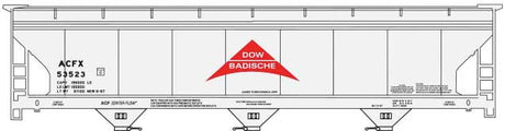 ACF 47' 3-Bay Center-Flow Covered Hopper - Kit -- Dow Badische #53523 (gray, red)