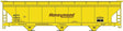 ACF 47' 3-Bay Center-Flow Covered Hopper - Kit -- Honeymead #53204 (yellow, brown)