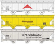 ACF 47' 3-Bay Center-Flow Covered Hopper 3-Pack - Kit -- 1 Each: Dow Badische #53523, Honeymead #53204, A. Schulman #54519