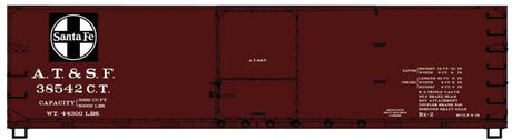 USRA 40' Double-Sheathed Wood Boxcar - Kit -- Santa Fe #38542 (Boxcar Red, black logo)