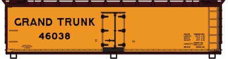 40' Wood Reefer - Kit -- Grand Trunk #46038 (orange, Boxcar Red)