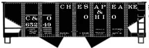 USRA 55-Ton 2-Bay Open Hopper - Kit -- Chesapeake & Ohio #65249 (Class H5-25, black)