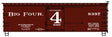 36' Double-Sheathed Wood Boxcar, Steel Roof, Wood Ends, Straight Underf. Kit -- Big Four CCC&StL #8397 (Boxcar Red, white, Large 4)