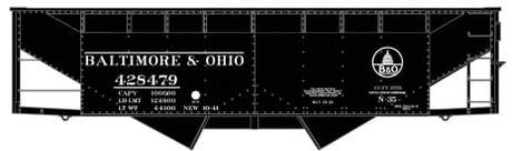 50-Ton Offset-Side 2-Bay Hopper - Kit -- Baltimore & Ohio #428479 (1941, black, Kuhler Capitol Logo)