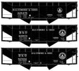 50-Ton Offset-Side 2-Bay Hopper 3-Pack - Kit -- Baltimore & Ohio #428479, 639875, 827032 (black, 2 Logo Styles)