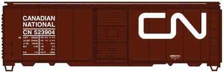 AAR 40' Single-Door Steel Boxcar - Kit -- Canadian National #523904 (Boxcar Red, Large Noodle Logo)