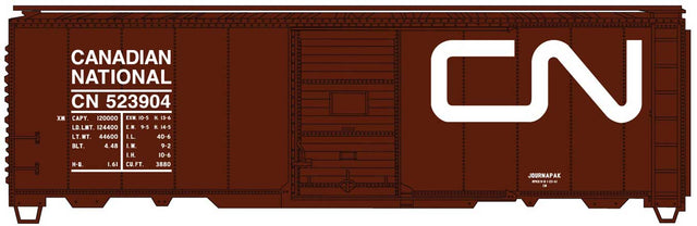 AAR 40' Single-Door Steel Boxcar - Kit -- Canadian National #523904 (Boxcar Red, Large Noodle Logo)