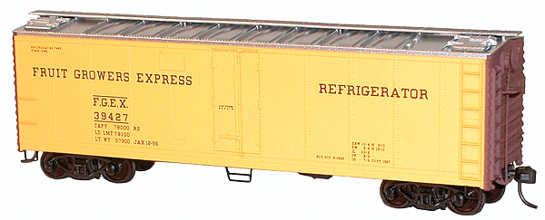 40' Steel Reefer w/Hinged Door - Kit (Plastic) -- Fruit Growers Express #39427 (yellow)