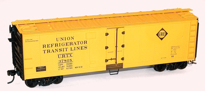 40' Steel Reefer w/Hinged Door - Kit -- Erie URTX #37824 (orange, black)