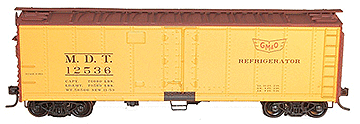 40' Steel Reefer w/Hinged Door - Kit -- Gulf, Mobile & Ohio MDT #12536 (orange)